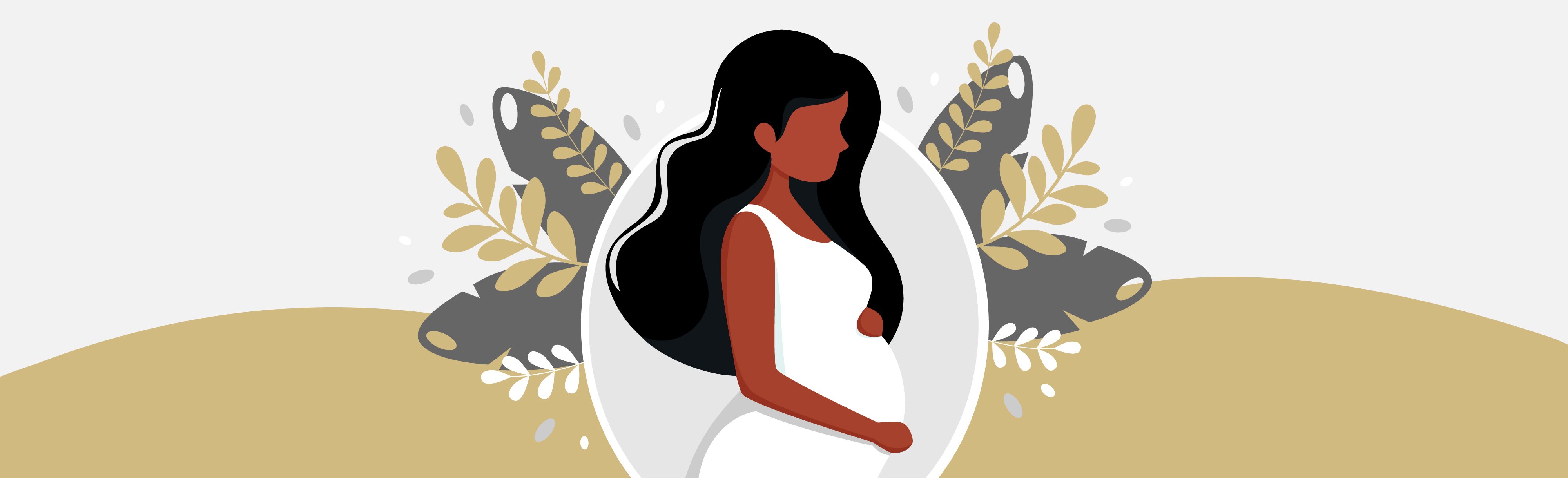 graphic depiction of pregnant black woman