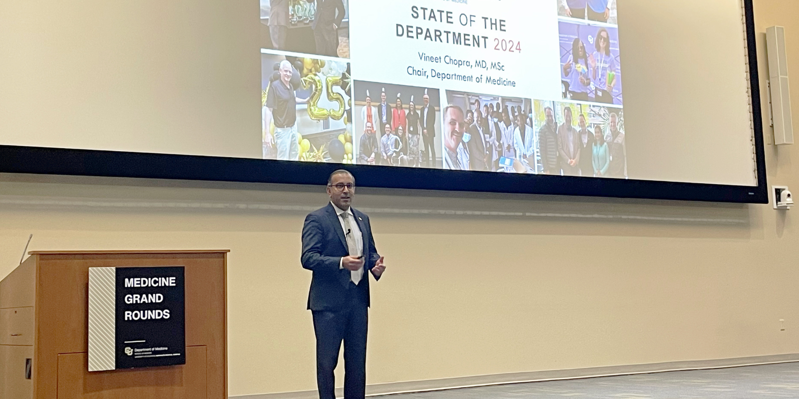CU Department of Medicine Chair Vineet Chopra, MD, MSc, presents the 2024 State of the Department address