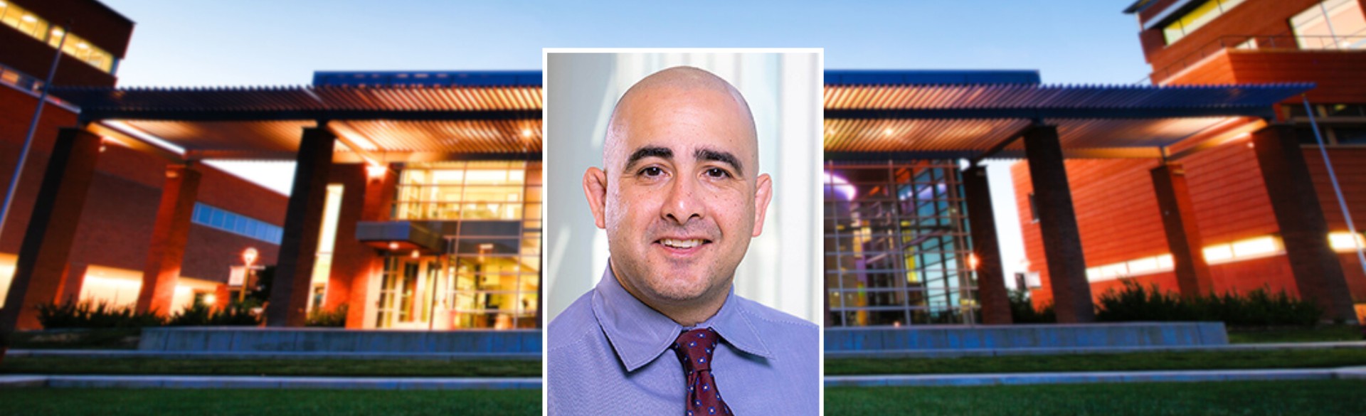 Daniel Goldberg headshot on CU Anschutz background