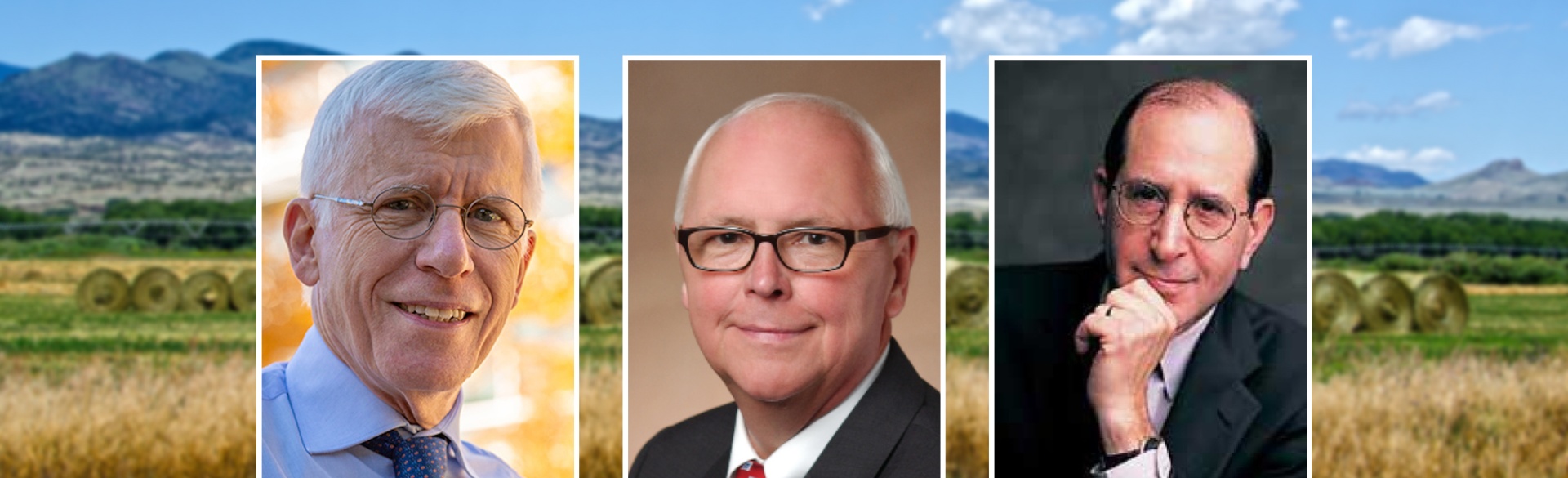 Three men on background of Colorado mountains