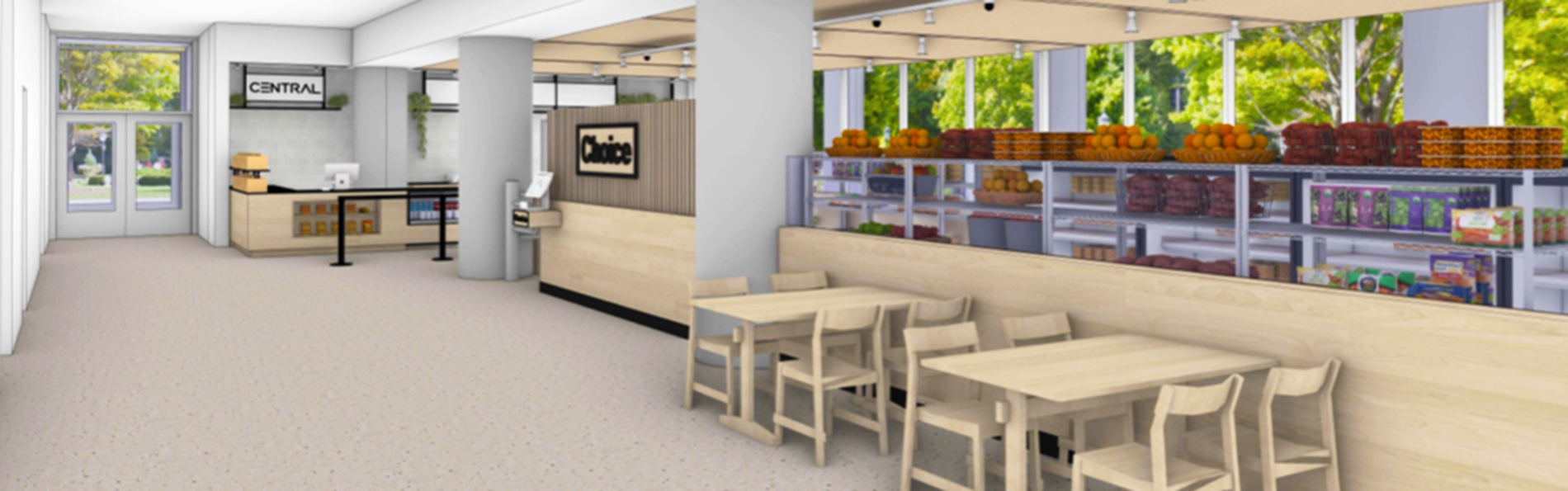 drawing of mini mart kitchen